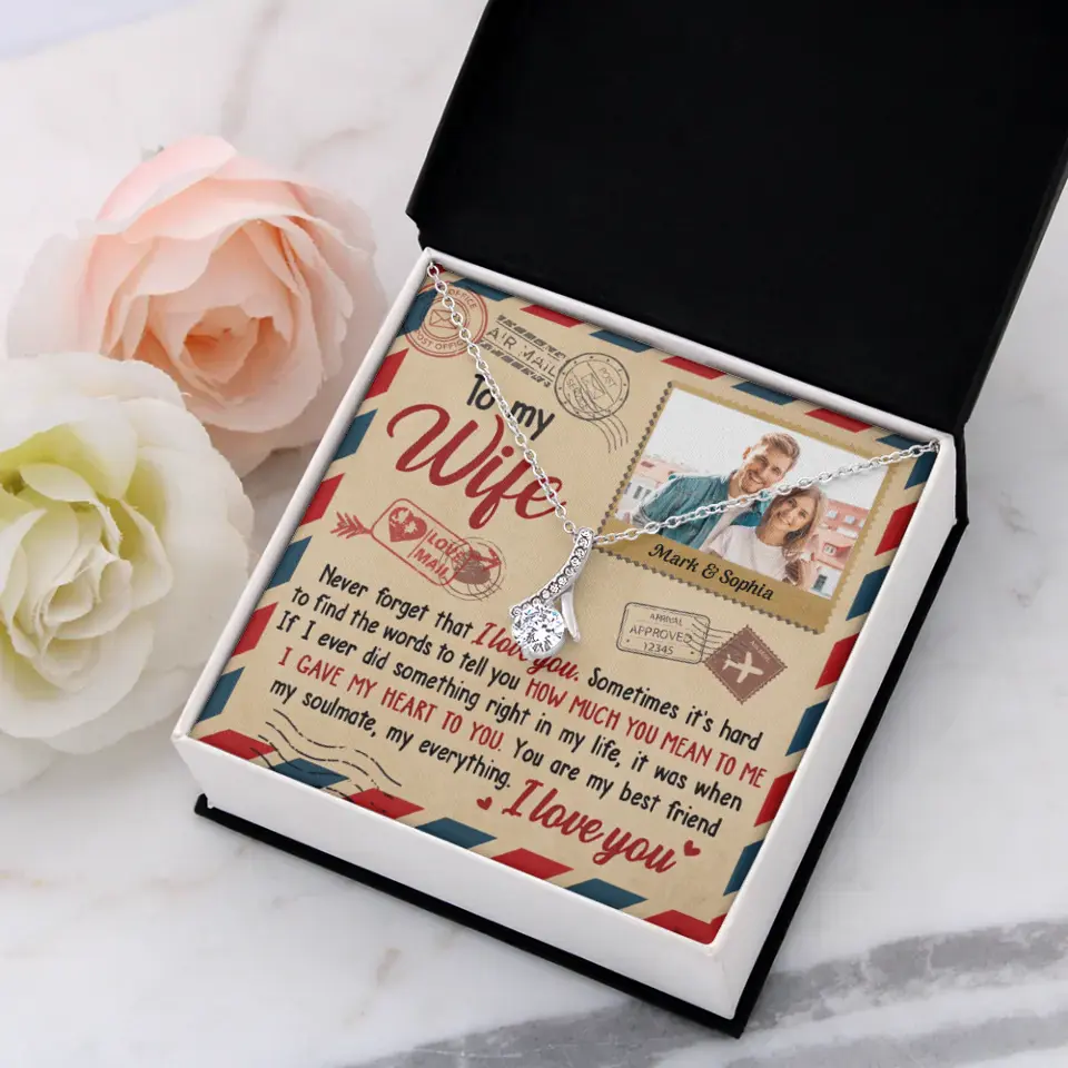 Ich liebe dich und du bedeutest mir so viel – Bild hochladen, Geschenk für Paare – personalisierte Halskette mit verführerischer Schönheit