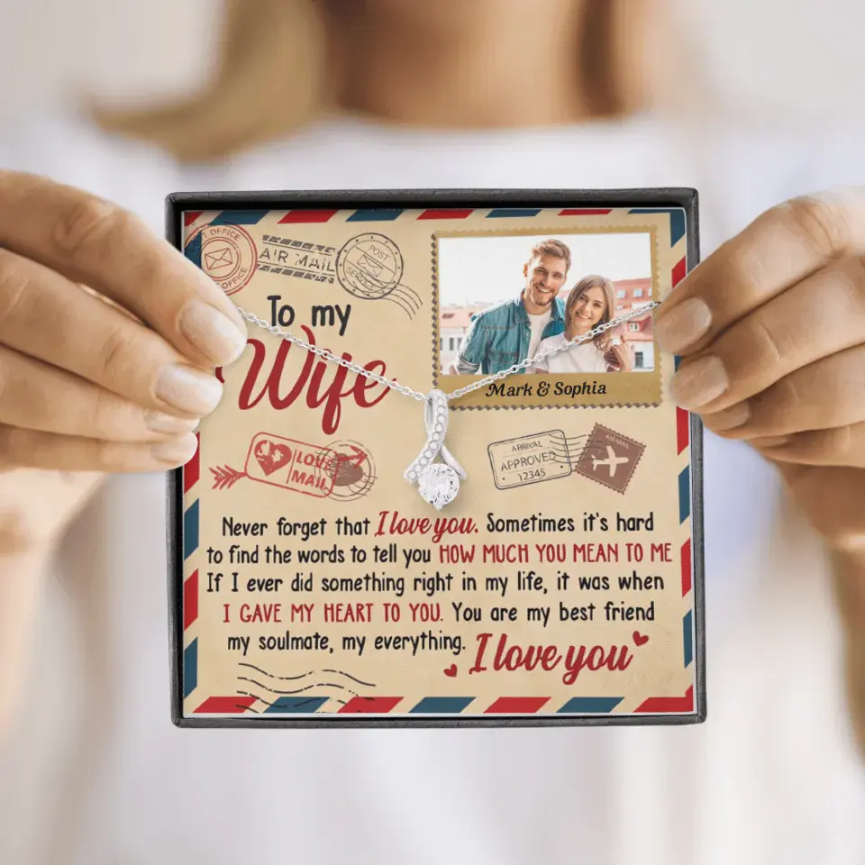 Ich liebe dich und du bedeutest mir so viel – Bild hochladen, Geschenk für Paare – personalisierte Halskette mit verführerischer Schönheit