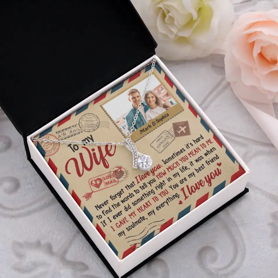 Ich liebe dich und du bedeutest mir so viel – Bild hochladen, Geschenk für Paare – personalisierte Halskette mit verführerischer Schönheit