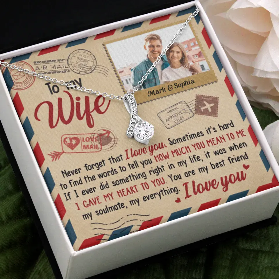 Ich liebe dich und du bedeutest mir so viel – Bild hochladen, Geschenk für Paare – personalisierte Halskette mit verführerischer Schönheit
