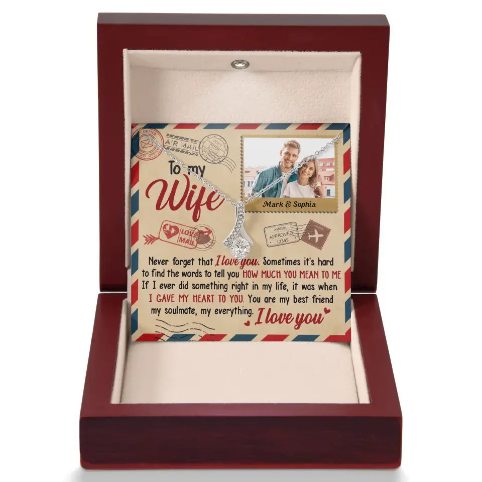 Ich liebe dich und du bedeutest mir so viel – Bild hochladen, Geschenk für Paare – personalisierte Halskette mit verführerischer Schönheit