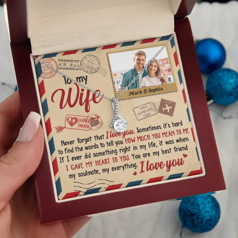 Ich liebe dich und du bedeutest mir so viel – Bild hochladen, Geschenk für Paare – personalisierte Halskette mit verführerischer Schönheit
