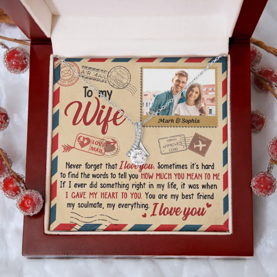 Ich liebe dich und du bedeutest mir so viel – Bild hochladen, Geschenk für Paare – personalisierte Halskette mit verführerischer Schönheit
