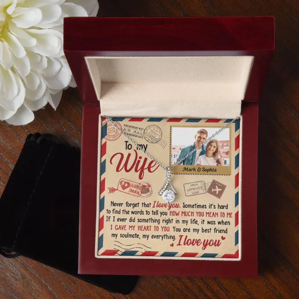 Ich liebe dich und du bedeutest mir so viel – Bild hochladen, Geschenk für Paare – personalisierte Halskette mit verführerischer Schönheit