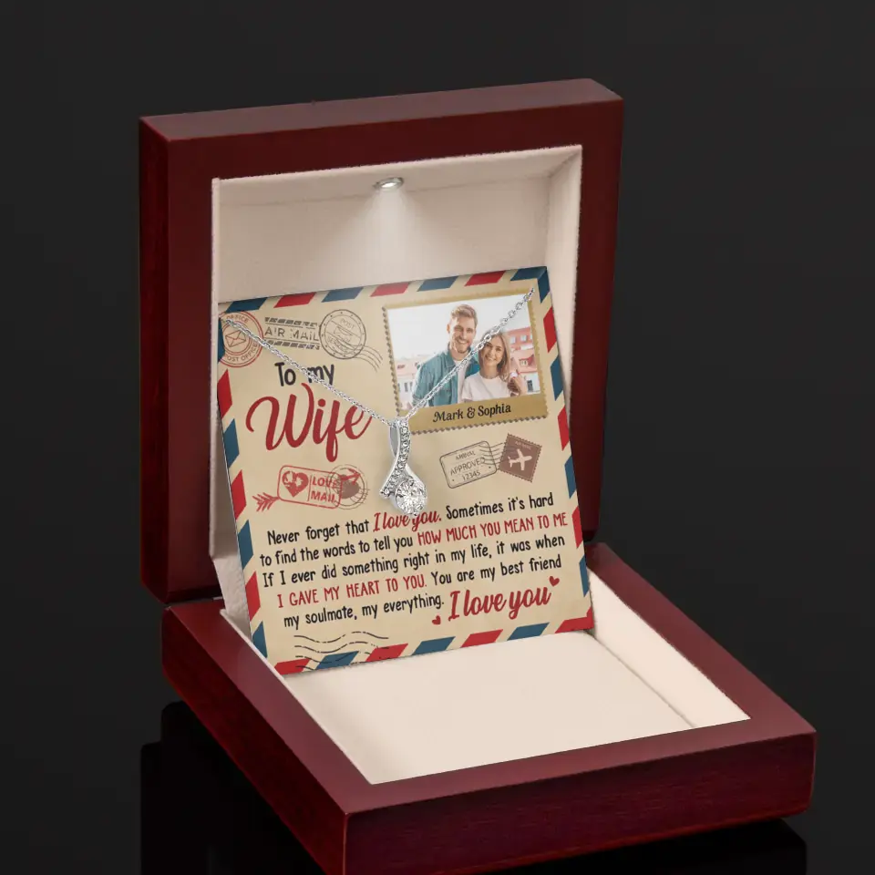 Ich liebe dich und du bedeutest mir so viel – Bild hochladen, Geschenk für Paare – personalisierte Halskette mit verführerischer Schönheit