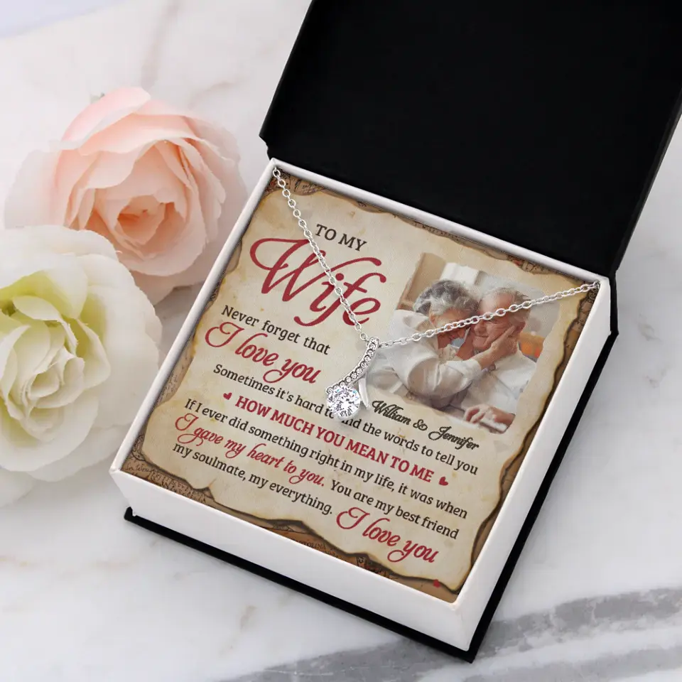 Ich habe dir mein Herz gegeben – Bild hochladen, Geschenk für Paare – personalisierte Halskette mit verführerischer Schönheit