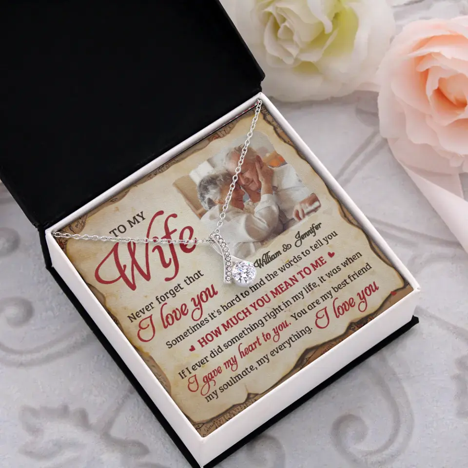 Ich habe dir mein Herz gegeben – Bild hochladen, Geschenk für Paare – personalisierte Halskette mit verführerischer Schönheit