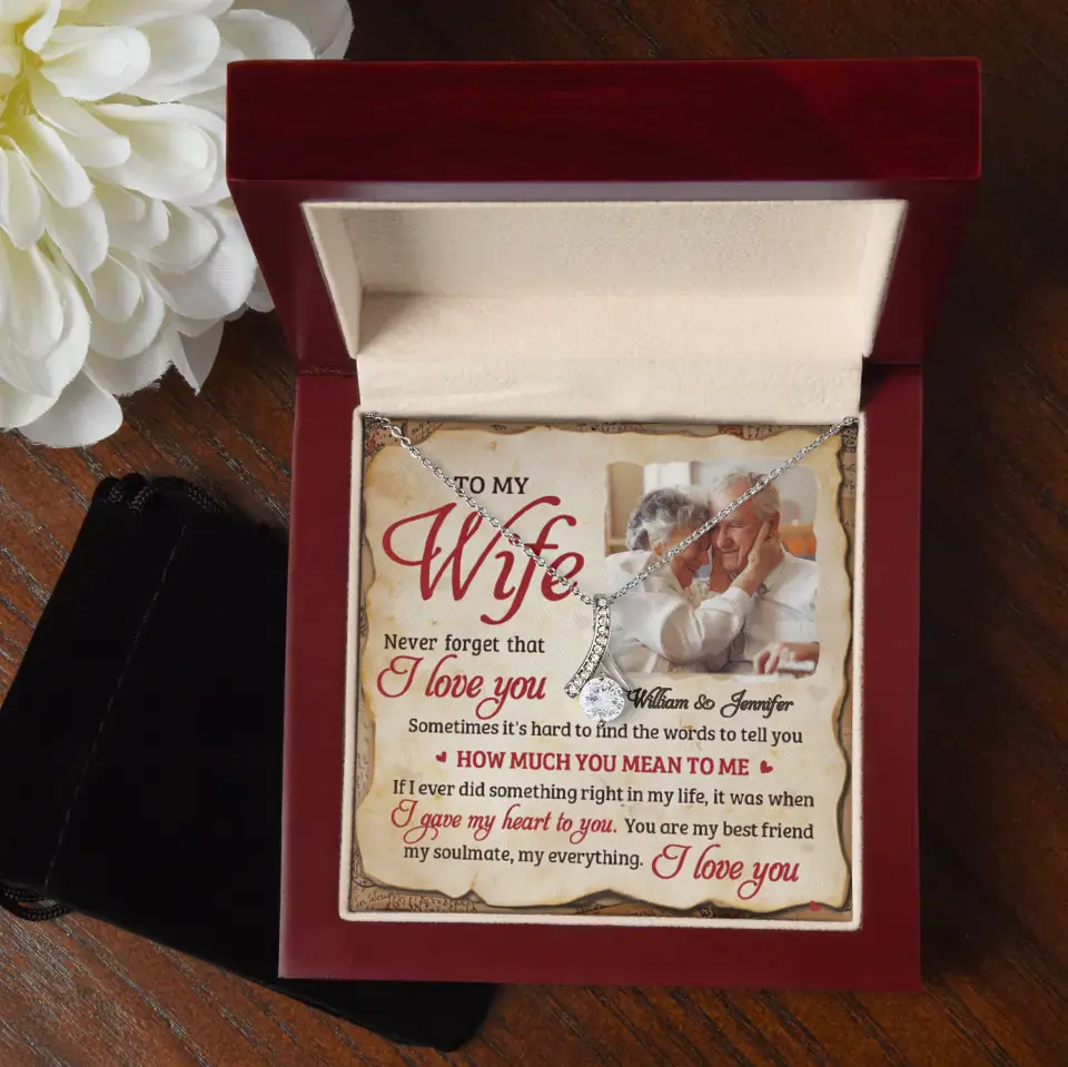 Ich habe dir mein Herz gegeben – Bild hochladen, Geschenk für Paare – personalisierte Halskette mit verführerischer Schönheit