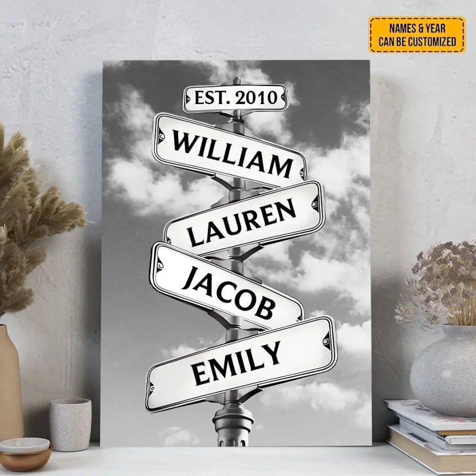 Family Street Art - Personalized Vertical Canvas