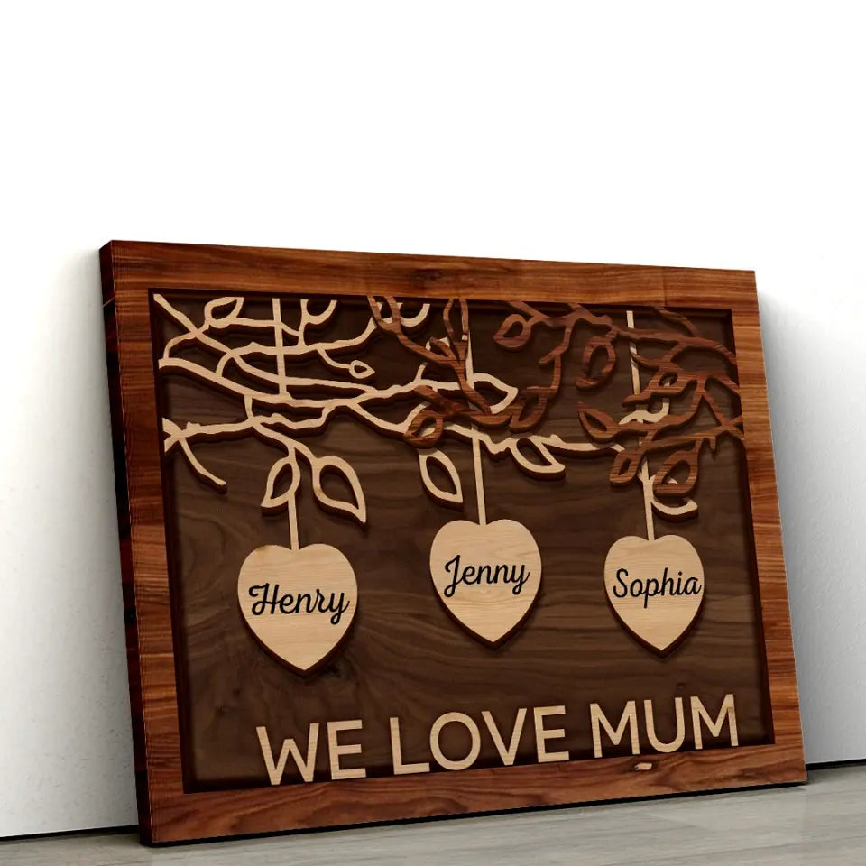 Love Grows Here - Personalized Horizontal Canvas - Gift For Mom, Grandma, Family Members