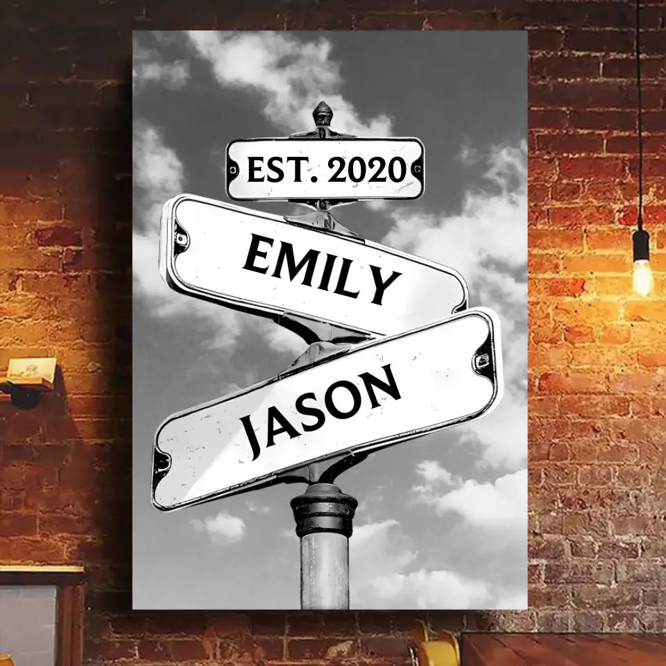 Family Street Art - Personalized Vertical Canvas