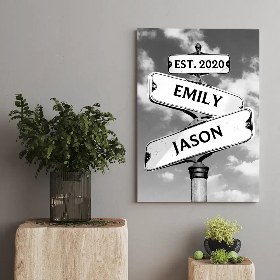 Family Street Art - Personalized Vertical Canvas