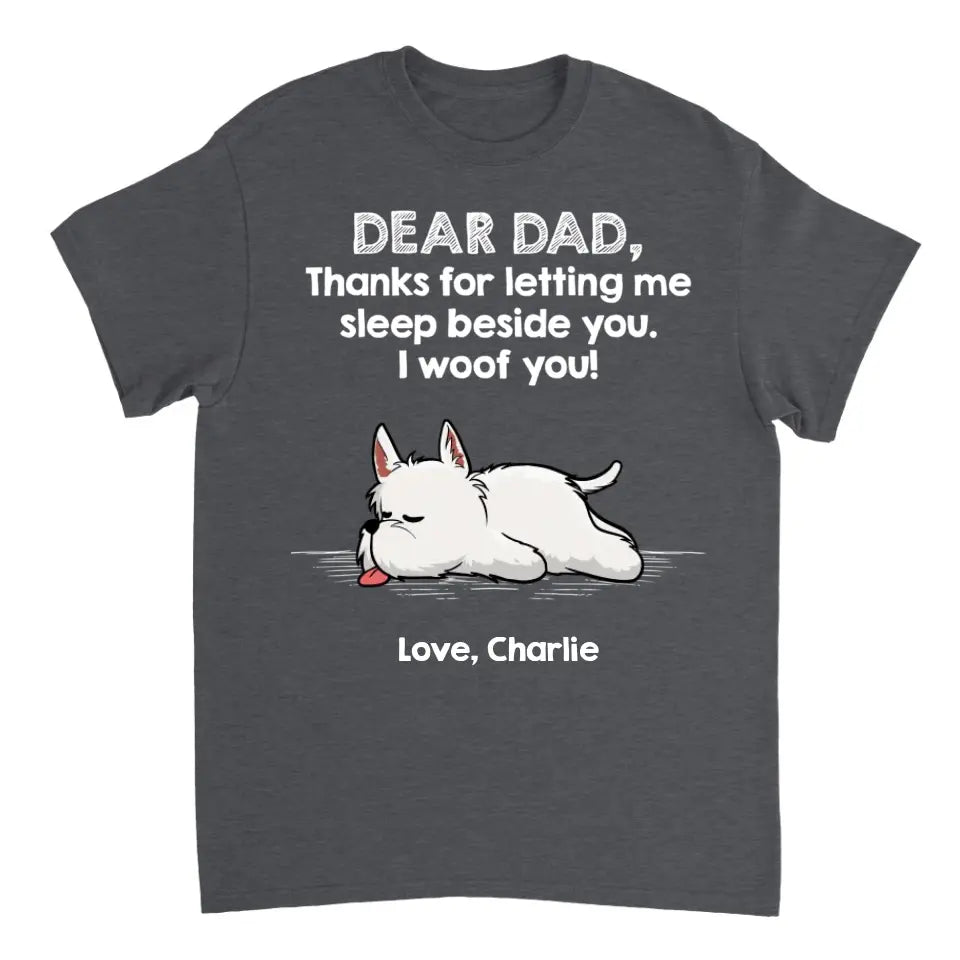 Sleep Beside Dogs 2 - Personalized Unisex T-shirt, Sweatshirt, Hoodie - Gift For Dog Lovers