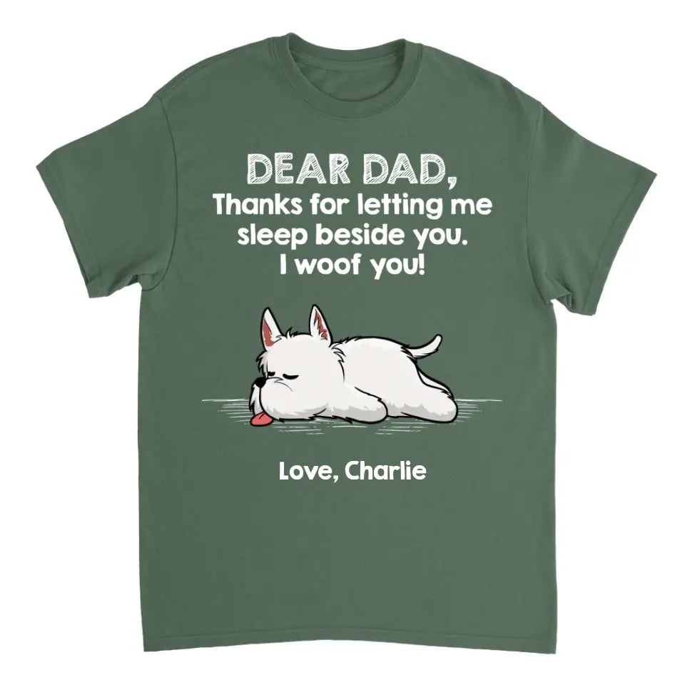 Sleep Beside Dogs 2 - Personalized Unisex T-shirt, Sweatshirt, Hoodie - Gift For Dog Lovers