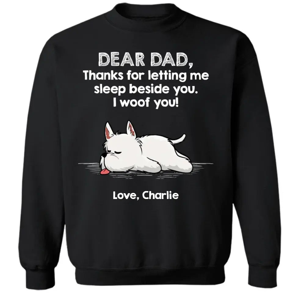Sleep Beside Dogs 2 - Personalized Unisex T-shirt, Sweatshirt, Hoodie - Gift For Dog Lovers
