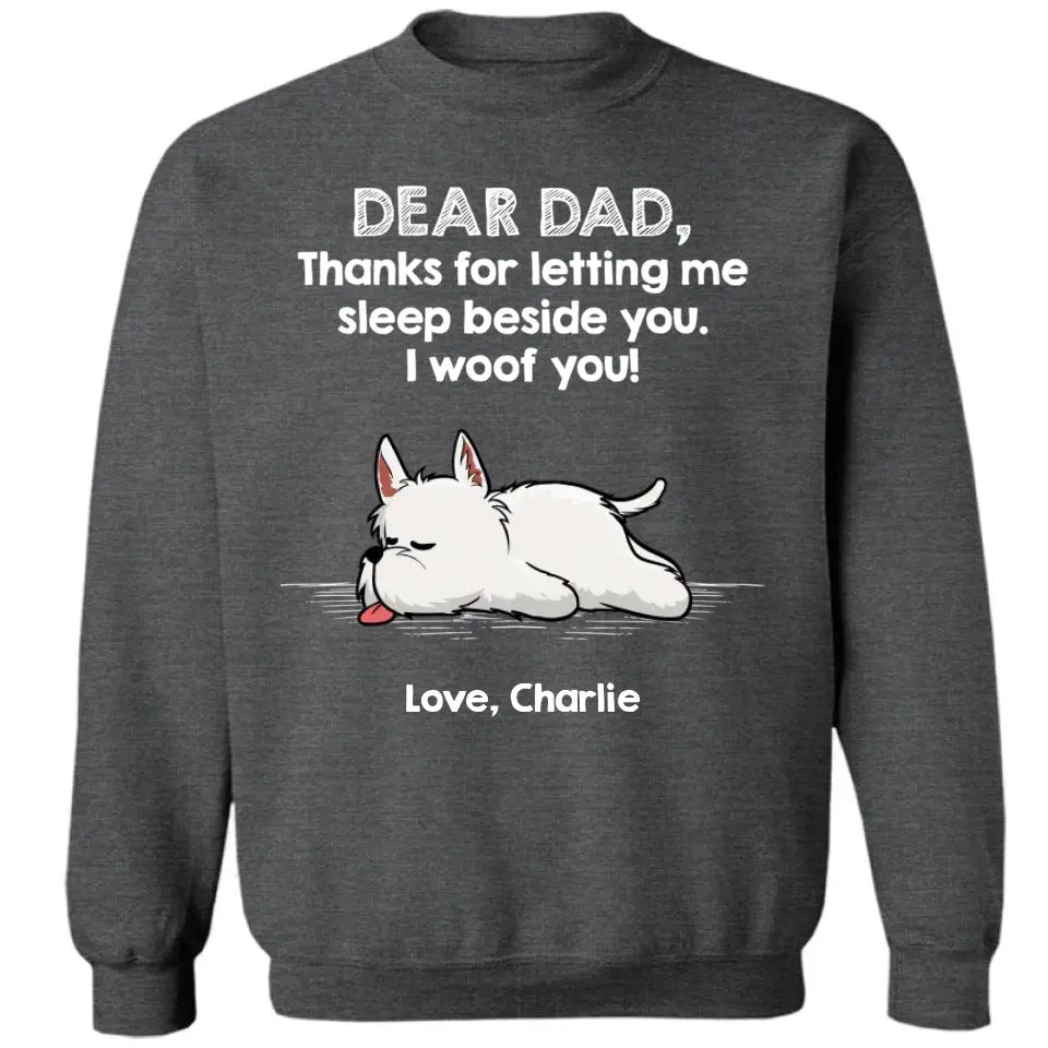 Sleep Beside Dogs 2 - Personalized Unisex T-shirt, Sweatshirt, Hoodie - Gift For Dog Lovers