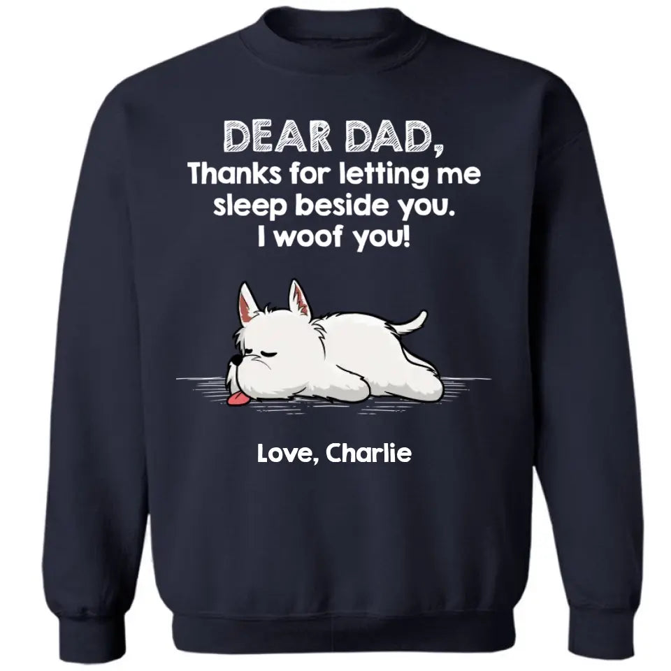 Sleep Beside Dogs 2 - Personalized Unisex T-shirt, Sweatshirt, Hoodie - Gift For Dog Lovers