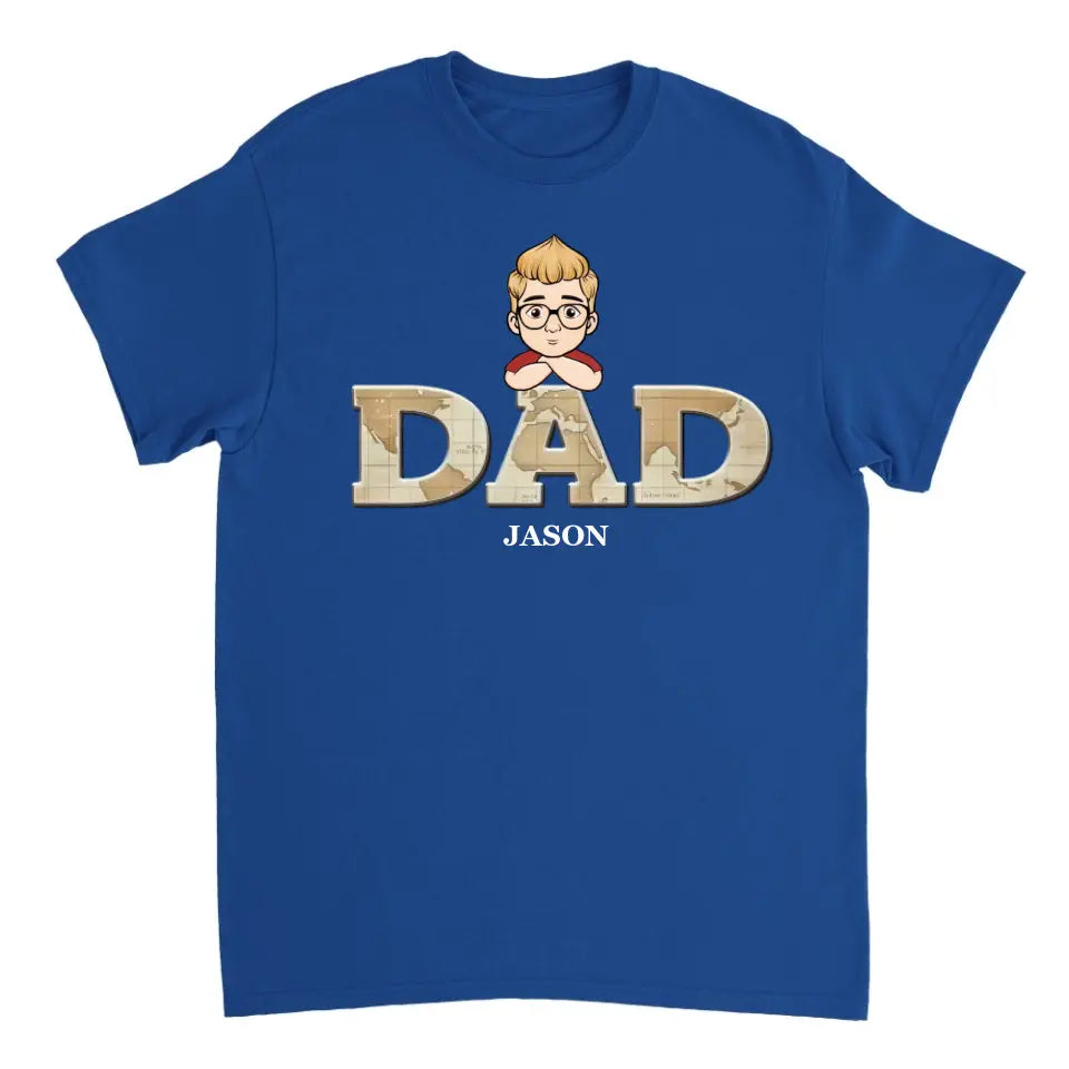 Vintage Map Papa Personalized T-shirt