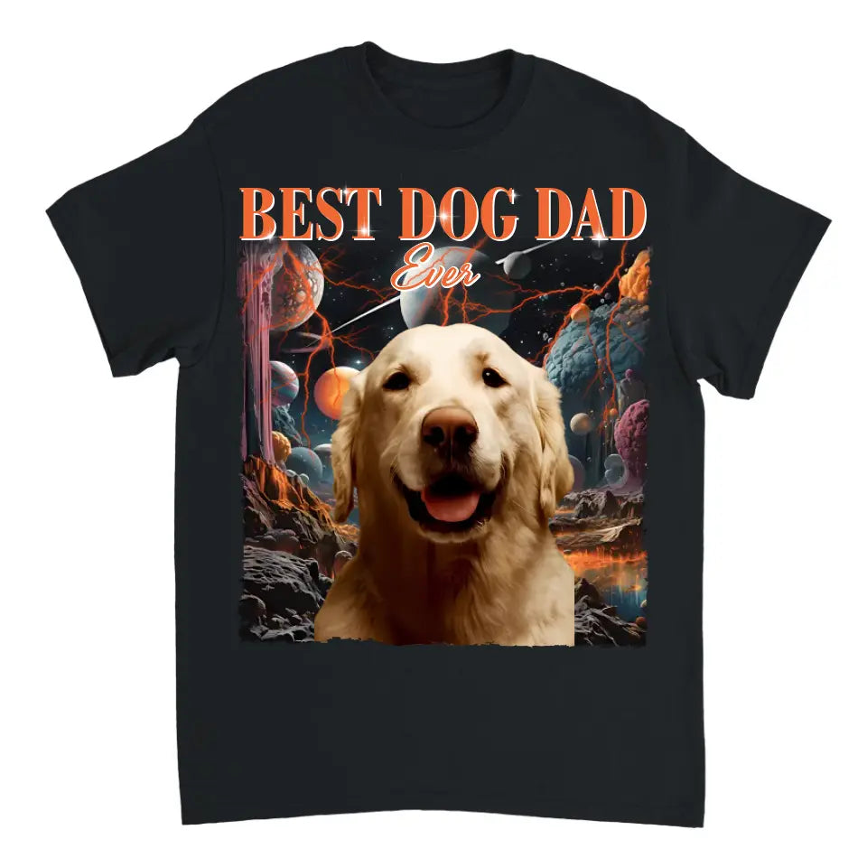 Foto personalizada El mejor perro papá de todos los tiempos - Camiseta unisex personalizada personalizada para la familia - Regalo para familiares, dueños de mascotas, amantes de las mascotas