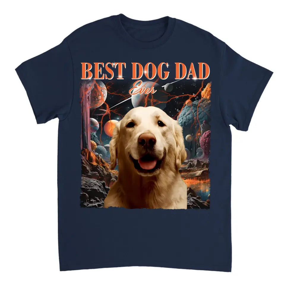 Foto personalizada El mejor perro papá de todos los tiempos - Camiseta unisex personalizada personalizada para la familia - Regalo para familiares, dueños de mascotas, amantes de las mascotas