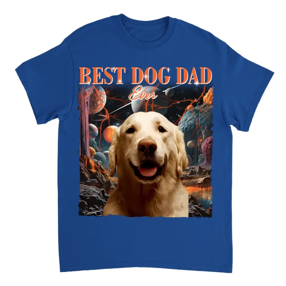 Foto personalizada El mejor perro papá de todos los tiempos - Camiseta unisex personalizada personalizada para la familia - Regalo para familiares, dueños de mascotas, amantes de las mascotas