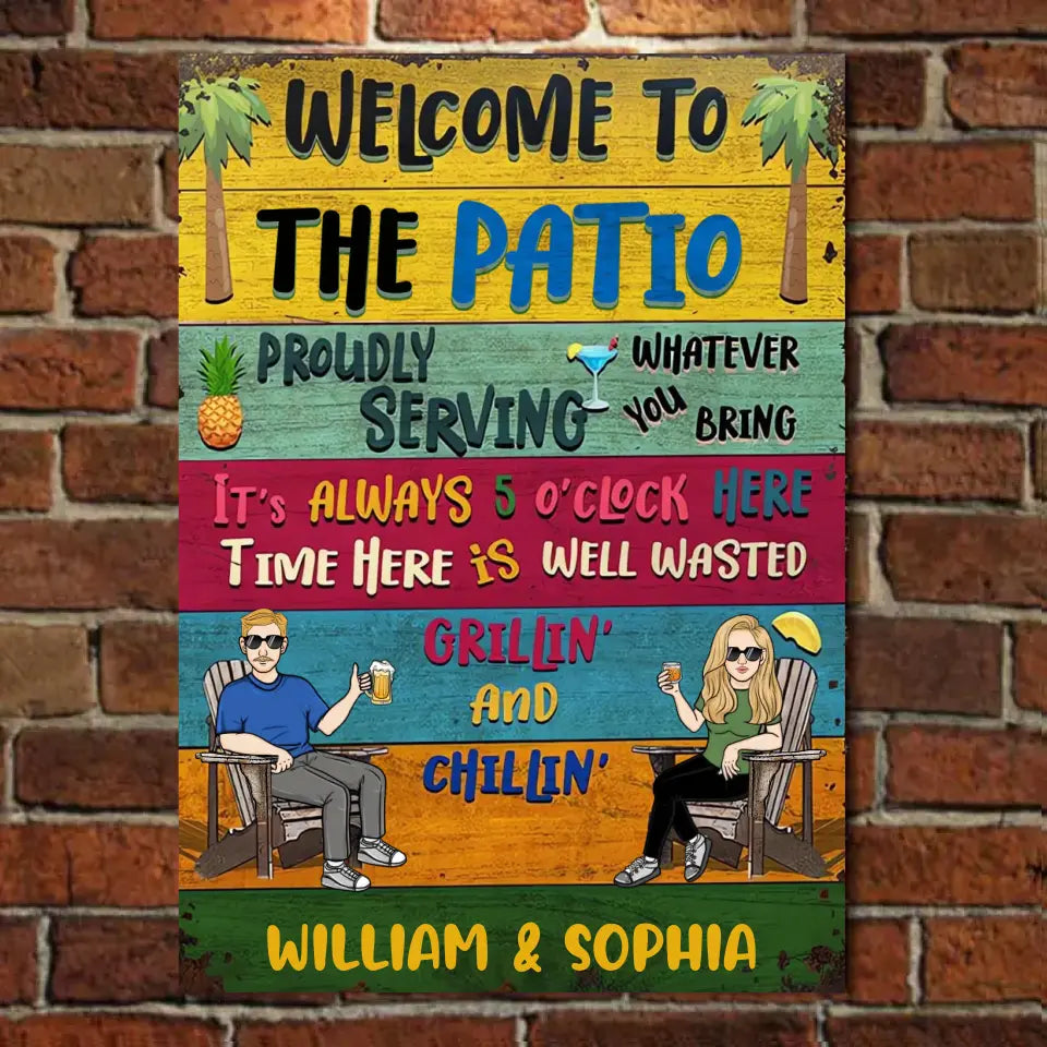 Summer Proudly Serving Whatever You Want - Personalized Custom Vertical Metal Sign