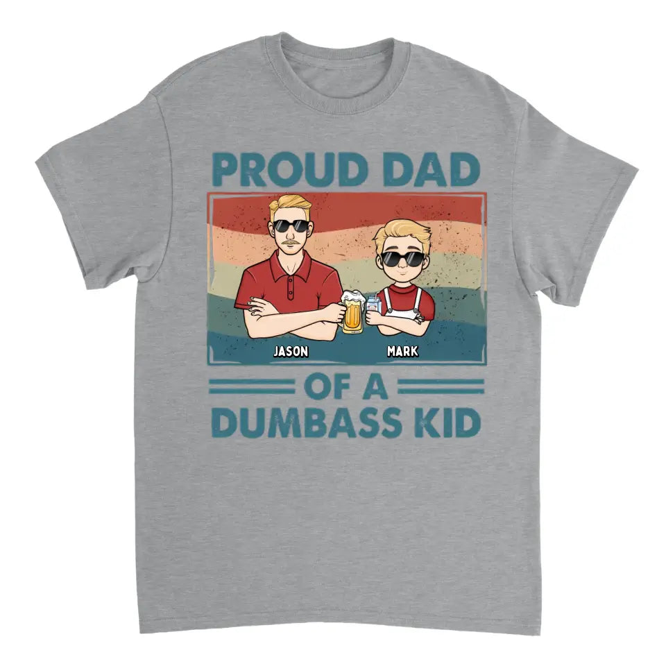Proud Father Of A Few Kids 4 - Family Personalized Custom Unisex T-shirt, Hoodie, Sweatshirt - Gift For Dad