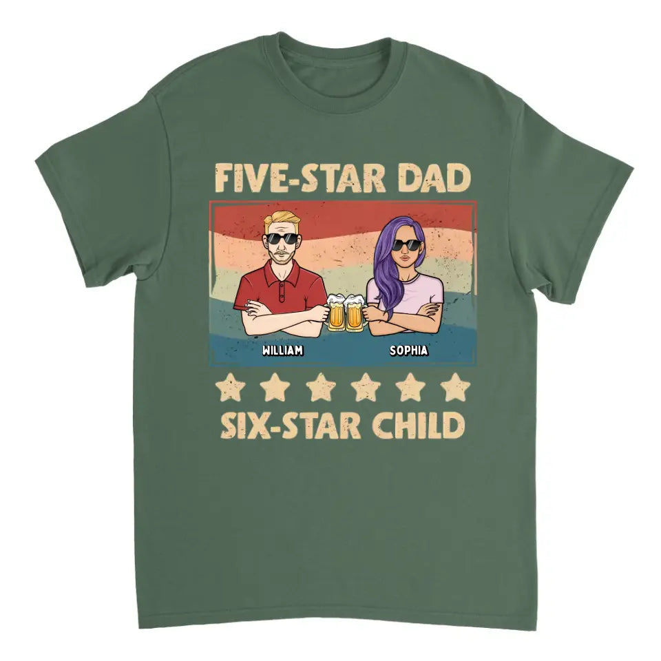 Five-Star Dad - Family Personalized Custom Unisex T-shirt, Hoodie, Sweatshirt - Gift For Dad