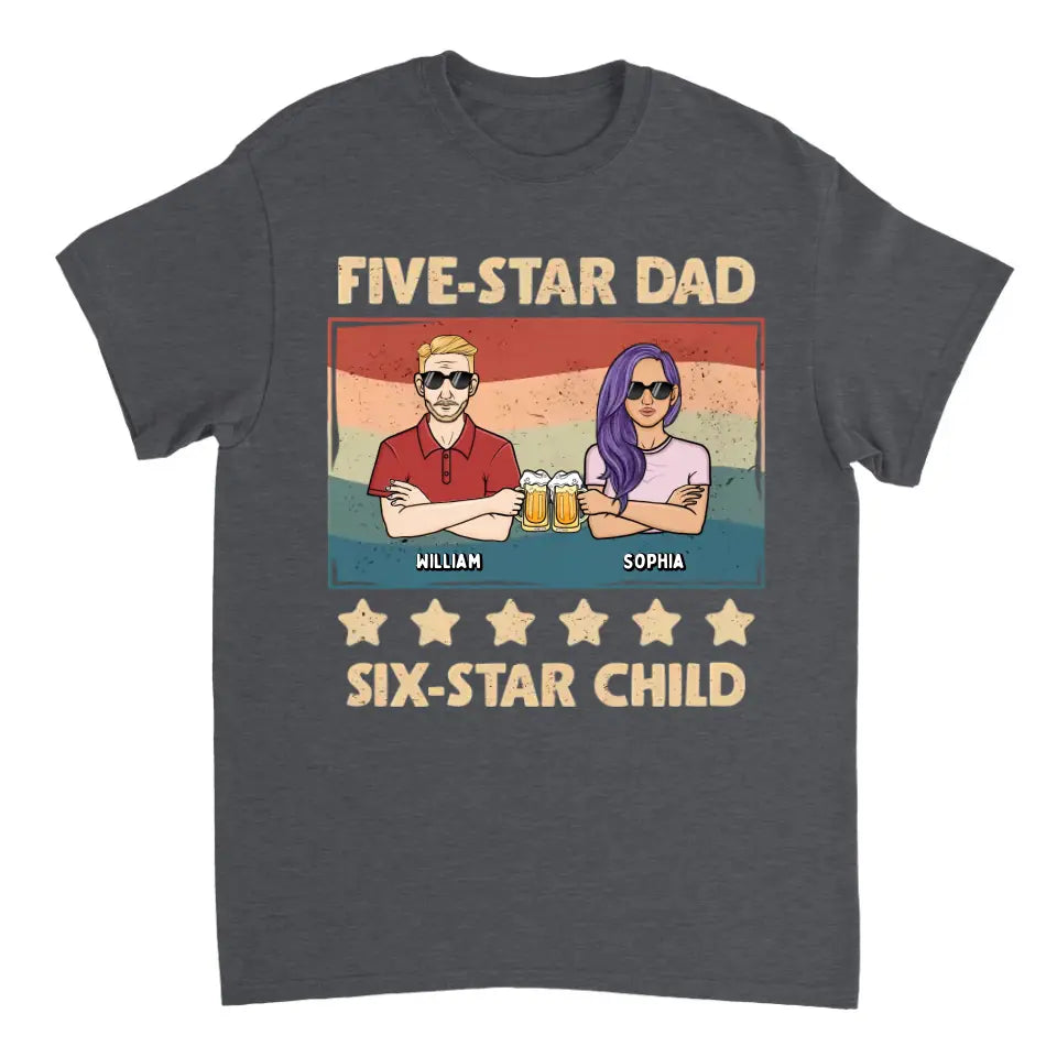 Five-Star Dad - Family Personalized Custom Unisex T-shirt, Hoodie, Sweatshirt - Gift For Dad