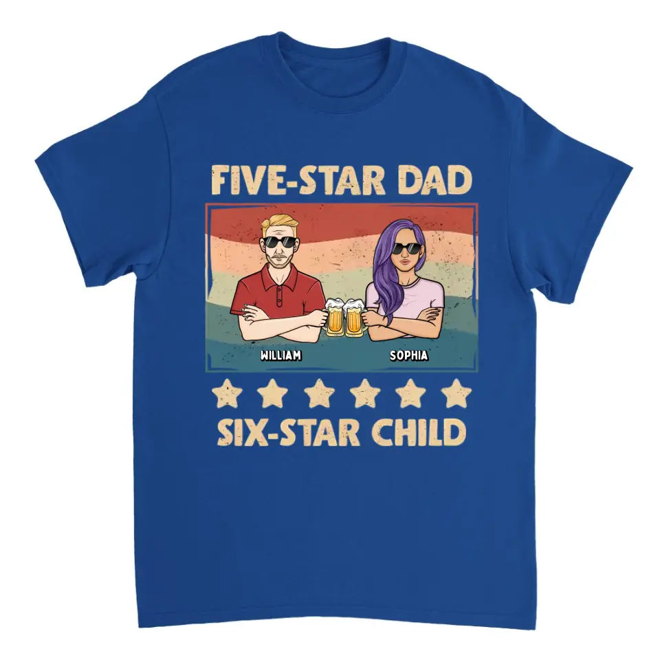 Five-Star Dad - Family Personalized Custom Unisex T-shirt, Hoodie, Sweatshirt - Gift For Dad