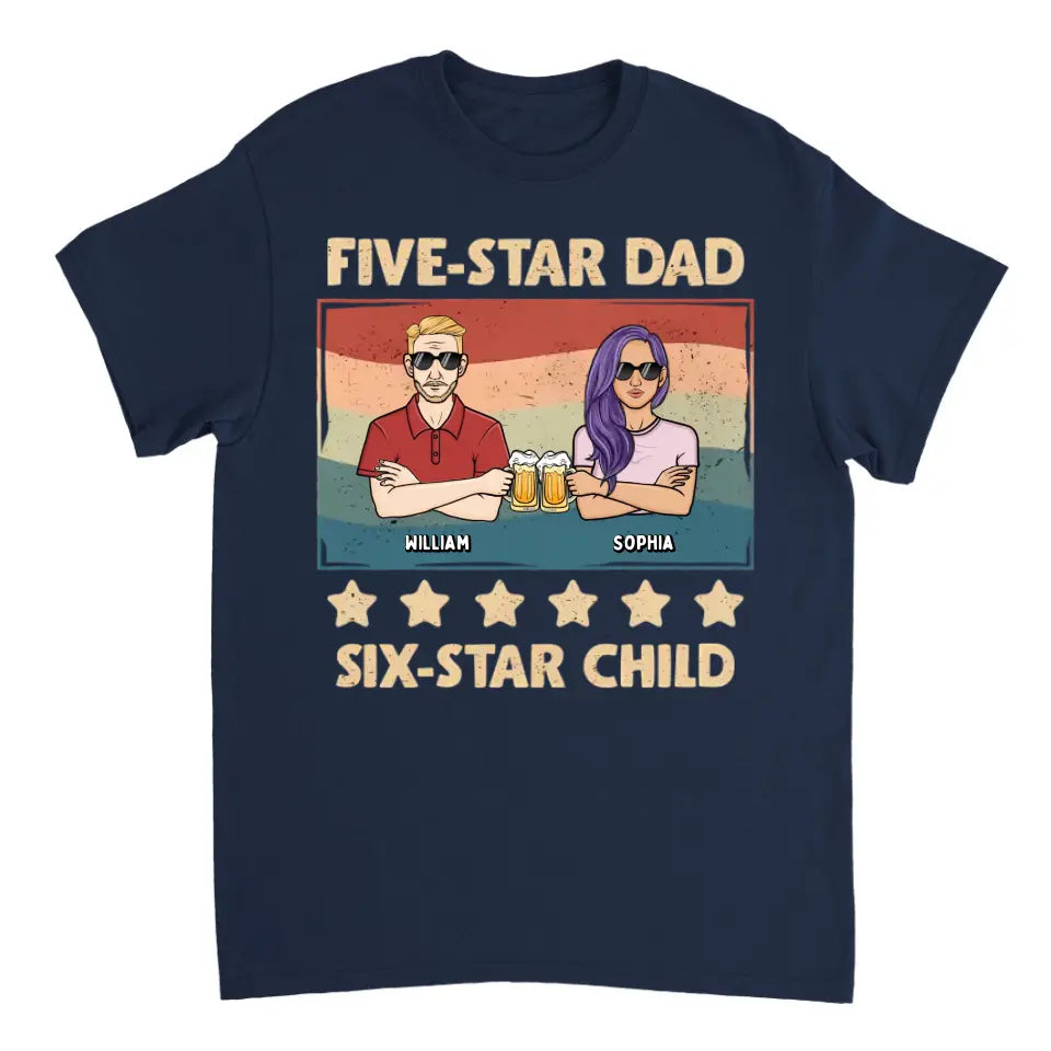 Five-Star Dad - Family Personalized Custom Unisex T-shirt, Hoodie, Sweatshirt - Gift For Dad