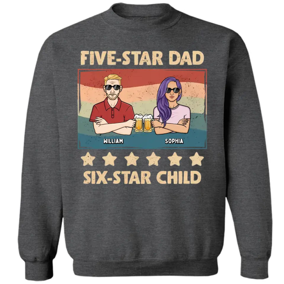Five-Star Dad - Family Personalized Custom Unisex T-shirt, Hoodie, Sweatshirt - Gift For Dad