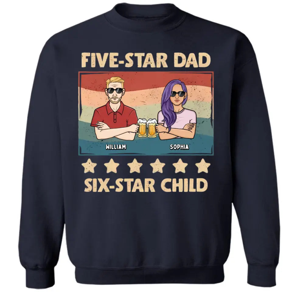 Five-Star Dad - Family Personalized Custom Unisex T-shirt, Hoodie, Sweatshirt - Gift For Dad