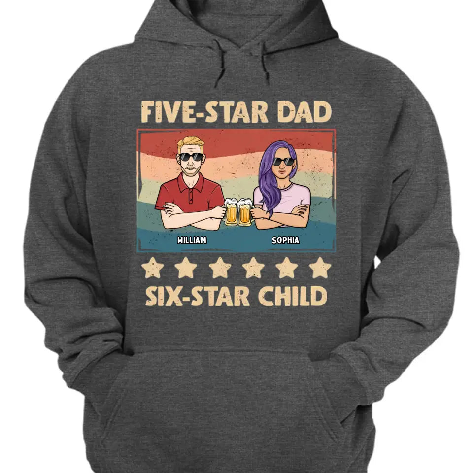 Five-Star Dad - Family Personalized Custom Unisex T-shirt, Hoodie, Sweatshirt - Gift For Dad