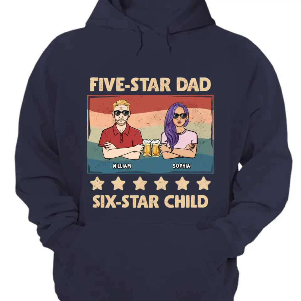 Five-Star Dad - Family Personalized Custom Unisex T-shirt, Hoodie, Sweatshirt - Gift For Dad