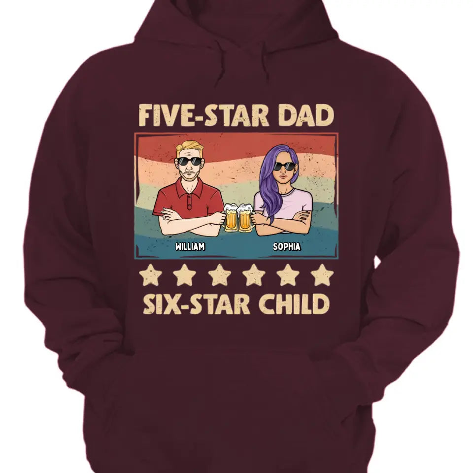 Five-Star Dad - Family Personalized Custom Unisex T-shirt, Hoodie, Sweatshirt - Gift For Dad