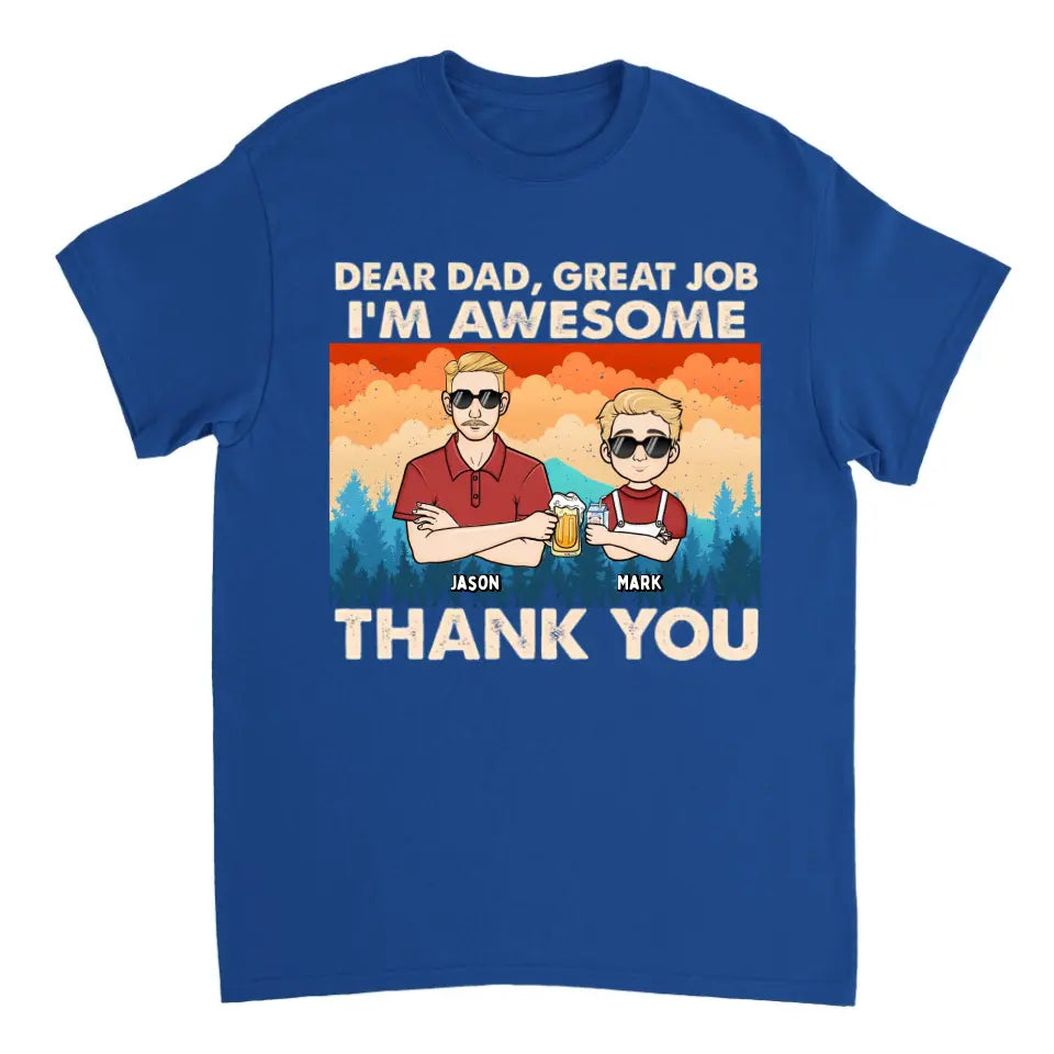 Dear Dad Great Job We're Awesome Kids Forest - Personalized Unisex T-shirt, Hoodie, Sweatshirt - Gift For Dad