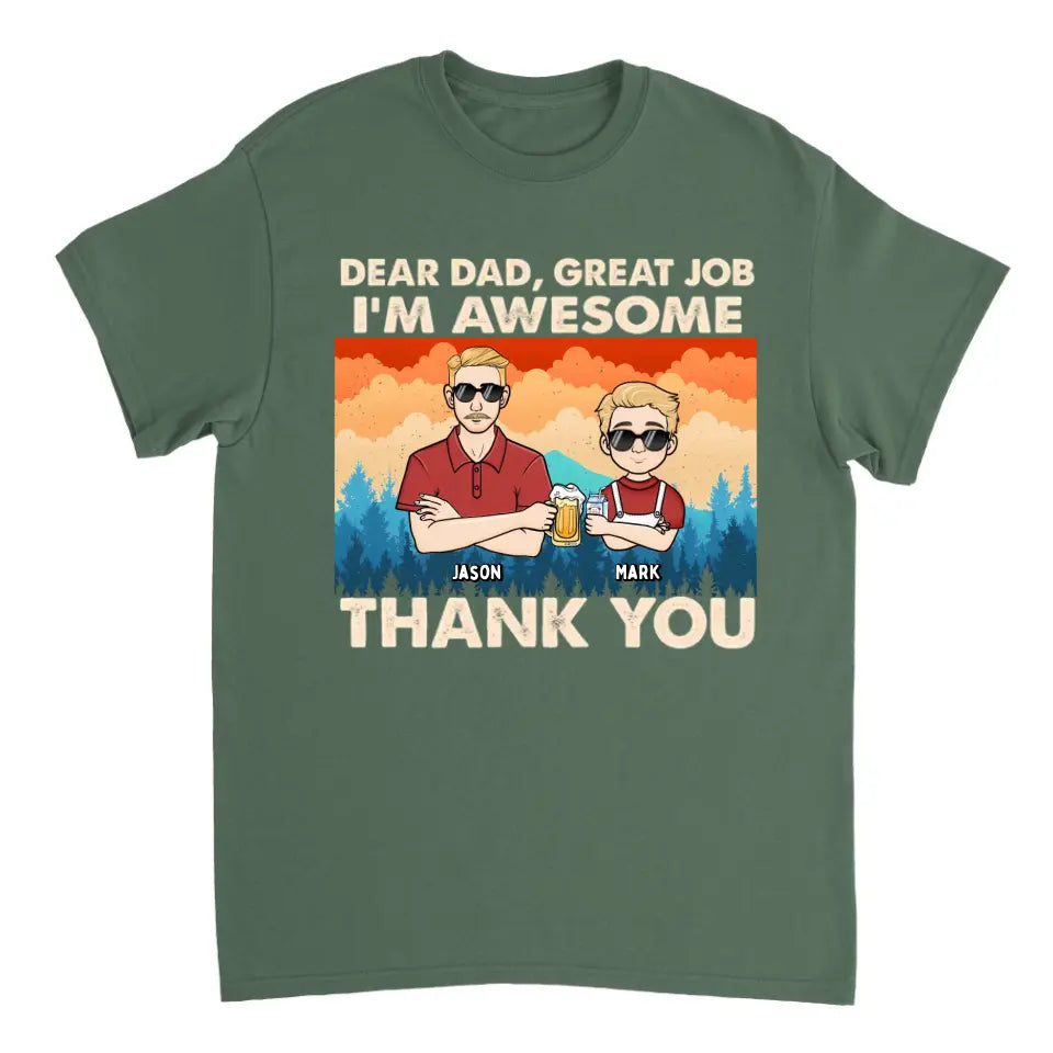 Dear Dad Great Job We're Awesome Kids Forest - Personalized Unisex T-shirt, Hoodie, Sweatshirt - Gift For Dad