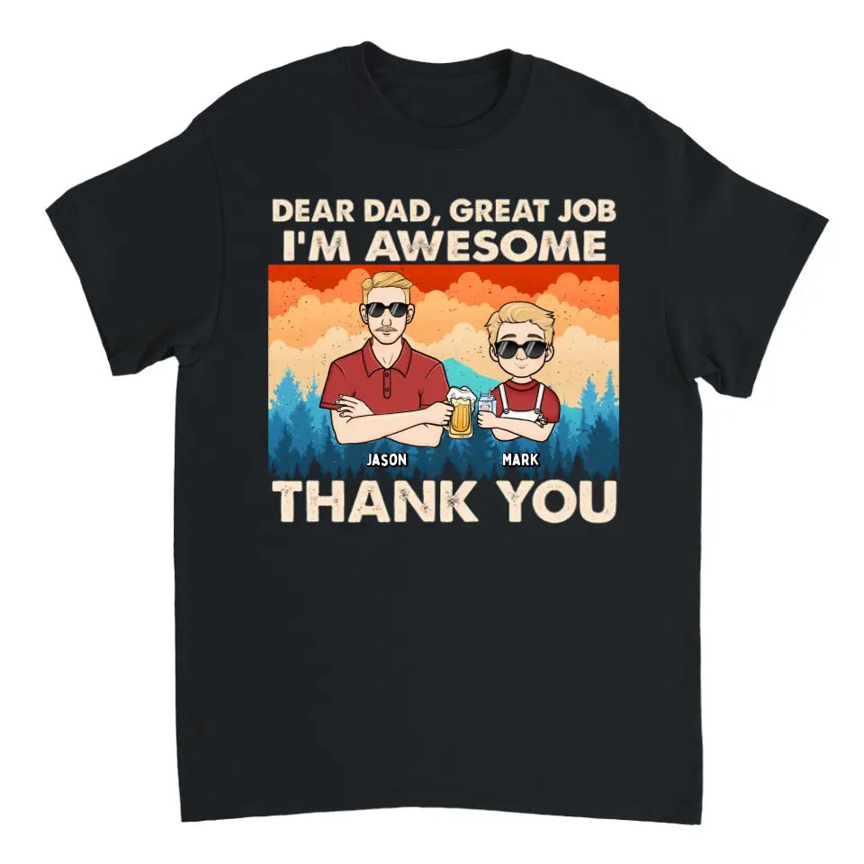 Dear Dad Great Job We're Awesome Kids Forest - Personalized Unisex T-shirt, Hoodie, Sweatshirt - Gift For Dad