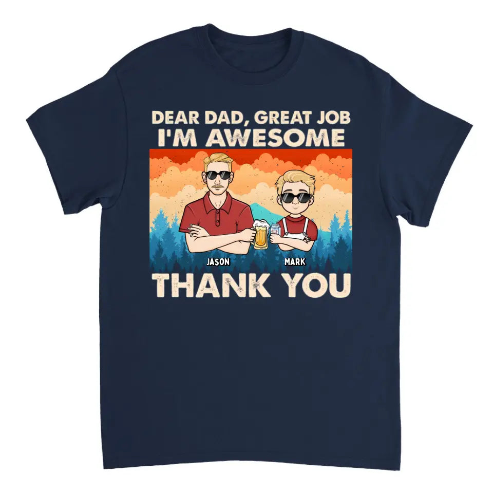 Dear Dad Great Job We're Awesome Kids Forest - Personalized Unisex T-shirt, Hoodie, Sweatshirt - Gift For Dad