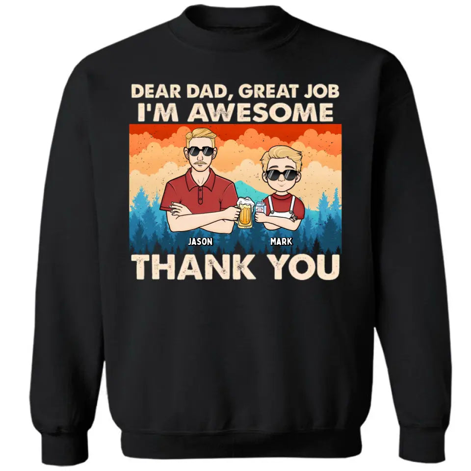 Dear Dad Great Job We're Awesome Kids Forest - Personalized Unisex T-shirt, Hoodie, Sweatshirt - Gift For Dad