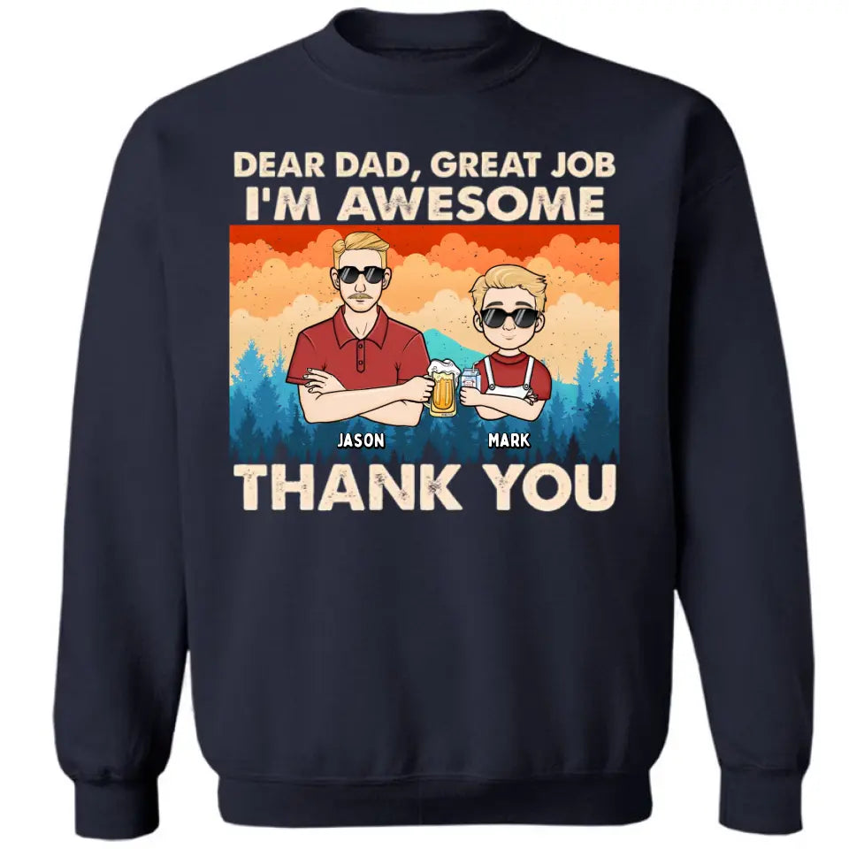 Dear Dad Great Job We're Awesome Kids Forest - Personalized Unisex T-shirt, Hoodie, Sweatshirt - Gift For Dad