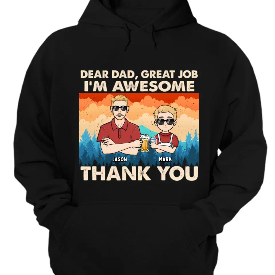Dear Dad Great Job We're Awesome Kids Forest - Personalized Unisex T-shirt, Hoodie, Sweatshirt - Gift For Dad