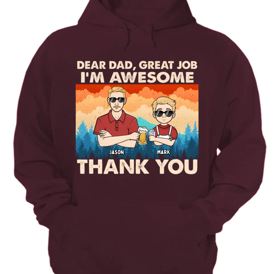 Dear Dad Great Job We're Awesome Kids Forest - Personalized Unisex T-shirt, Hoodie, Sweatshirt - Gift For Dad