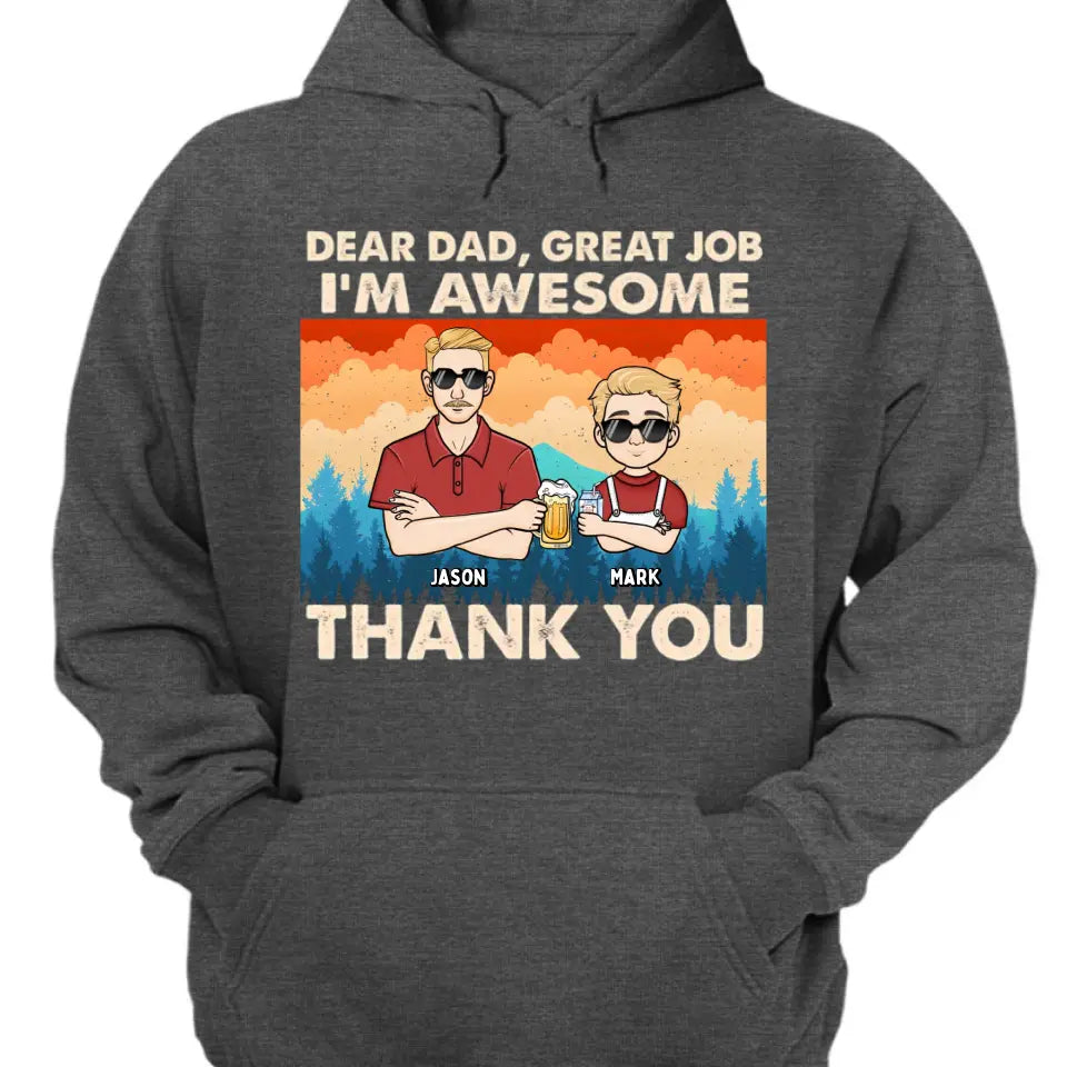 Dear Dad Great Job We're Awesome Kids Forest - Personalized Unisex T-shirt, Hoodie, Sweatshirt - Gift For Dad
