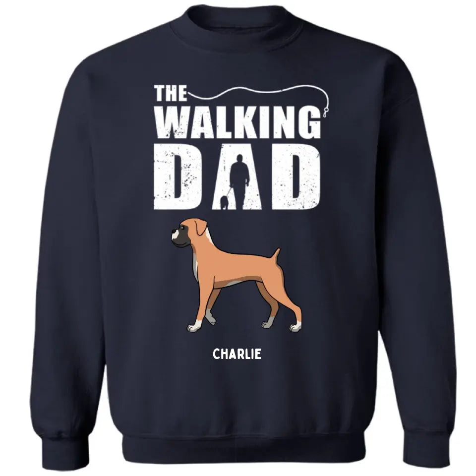 The Walking Dad - Personalized T-shirt, Sweatshirt, Hoodie - Gift For Dog Lovers