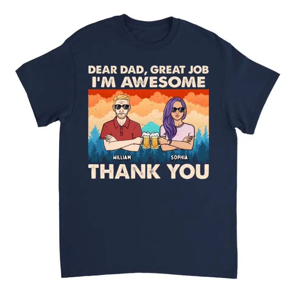 Dear Dad We're Awesome Thank You Forest Adult - Personalized Unisex T-shirt, Hoodie, Sweatshirt - Gift For Papa, Dad