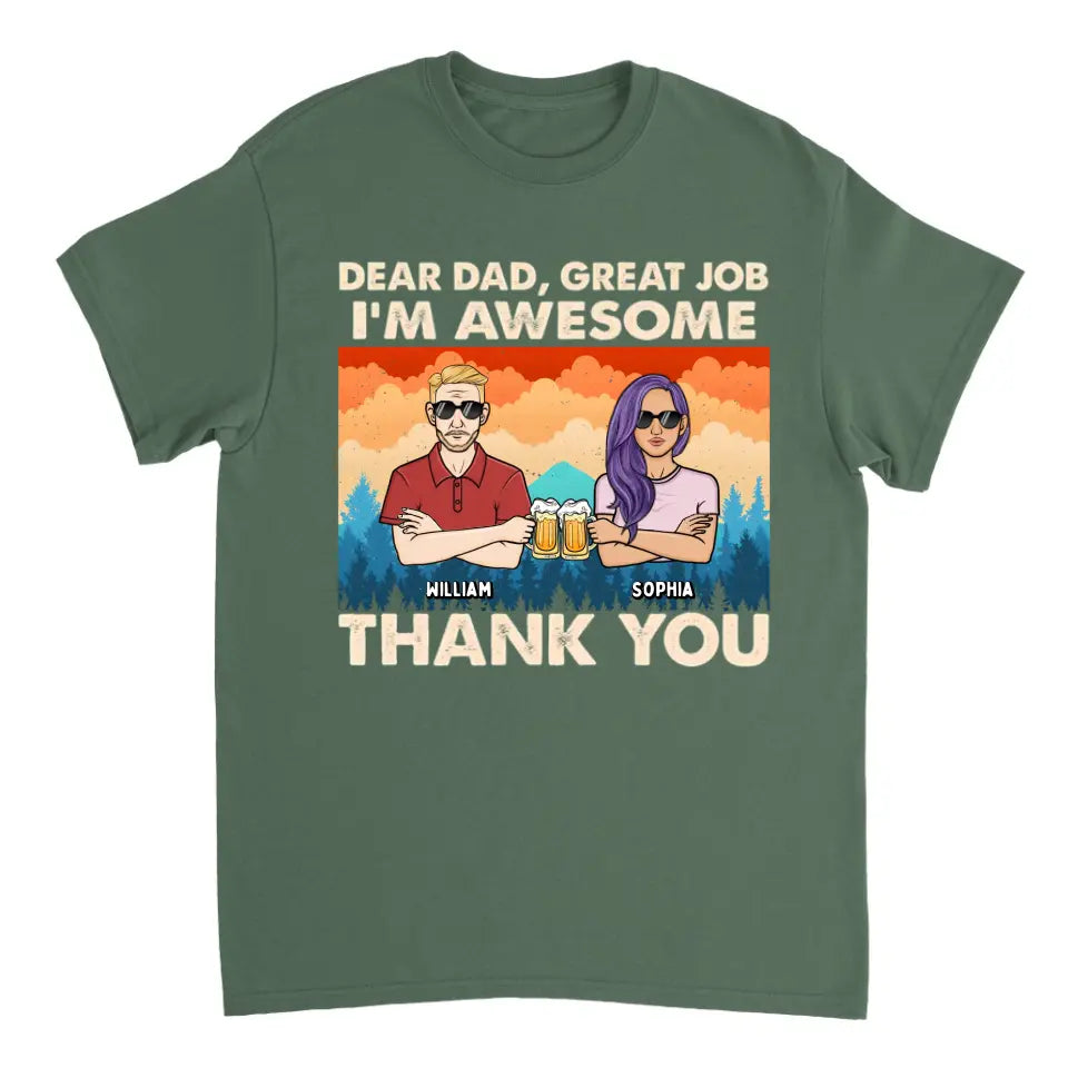 Dear Dad We're Awesome Thank You Forest Adult - Personalized Unisex T-shirt, Hoodie, Sweatshirt - Gift For Papa, Dad