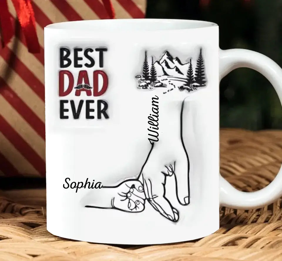 Best Papa Ever - Personalized 3D Inflated Effect Printed Mug - Father's Day, Gift For Dad, Grandpa