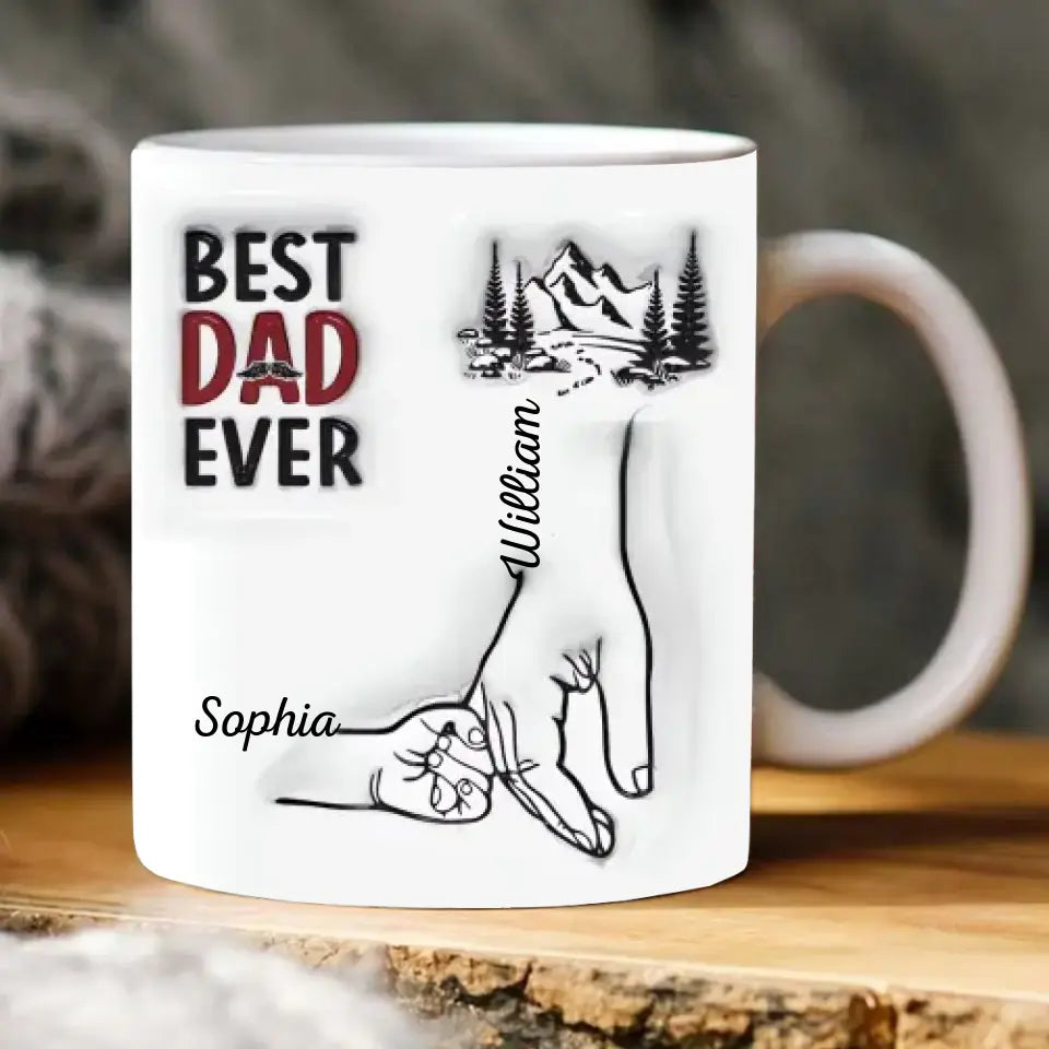Best Papa Ever - Personalized 3D Inflated Effect Printed Mug - Father's Day, Gift For Dad, Grandpa